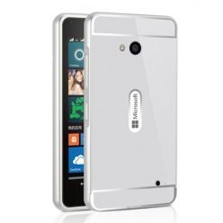Nokia Lumia 640 etui aluminium bumper case - Srebrny