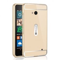 Nokia Lumia 640 etui aluminium Mirror Bumper case - Złoty