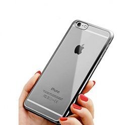 Silikonowe etui na iPhone SE 2016 platynowane SLIM - grafitowy.