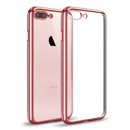 iPhone 7 Plus silikonowe etui platynowane SLIM - różowy.