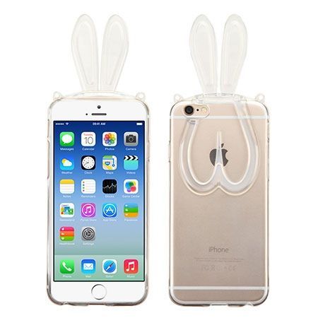 iPhone SE królicze uszy silikonowe przezroczyste.