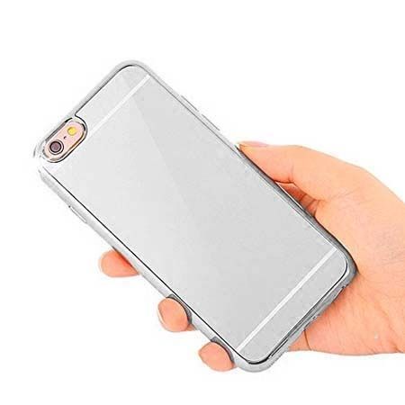 Etui na iPhone SE platynowane FullSoft lustro - srebrne.