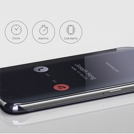 Etui na Galaxy A5 2017 Flip Clear View z klapką - czarny.