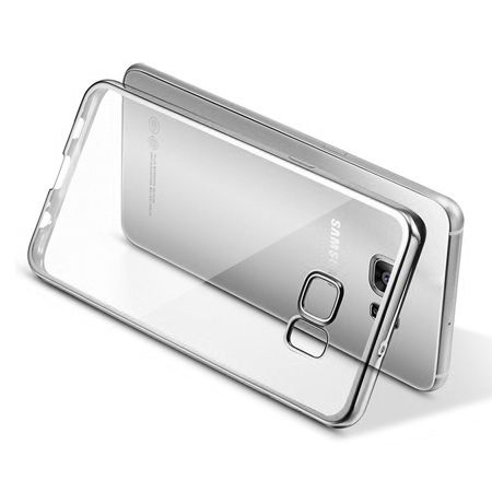 Samsung Galaxy S7 Edge przezroczyste etui platynowane SLIM - srebrny.