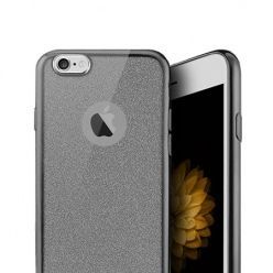 iPhone 8 etui brokat silikonowe platynowane SLIM kolor (Gunmetal) - Czarny.
