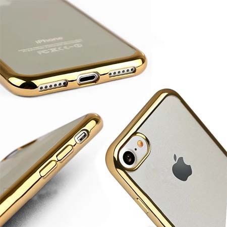 Etui na iPhone 8 silikonowe platynowane SLIM kolor - Złoty.