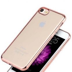Etui na iPhone 8 silikonowe platynowane SLIM kolor - Rose Gold - Różowy.