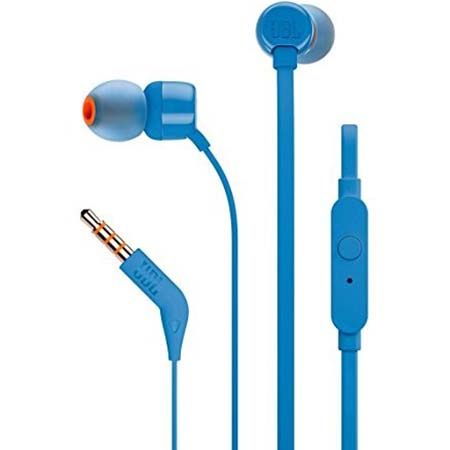 Słuchawki douszne z mikrofonem JBL - Niebieskie.