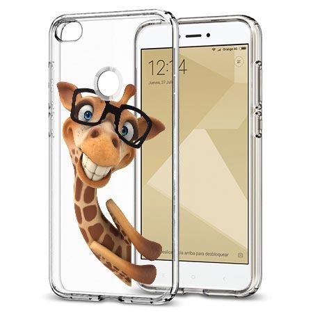 Etui na Xiaomi Redmi 4X - wesoła żyrafa w okularach.