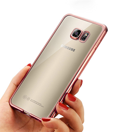 Etui na Samsung Galaxy S7 - silikonowe platynowane SLIM - Różowy.