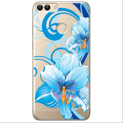 Etui na Huawei P Smart - Niebieski kwiat północy.