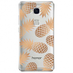 Etui na Huawei Honor 5X - Złote ananasy.