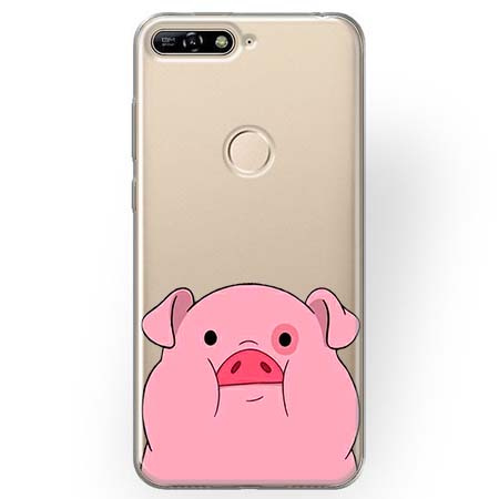 Etui na Huawei Y7 Prime 2018 - Słodka różowa świnka.