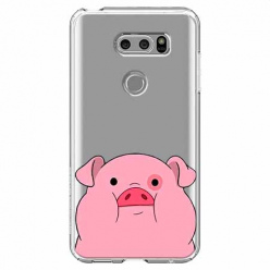 Etui na LG V30 - Słodka różowa świnka.