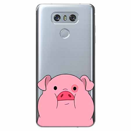 Etui na LG G6 - Słodka różowa świnka.