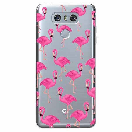 Etui na LG G6 - Różowe flamingi.