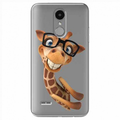 Etui na LG K4 2017 - Wesoła żyrafa w okularach.