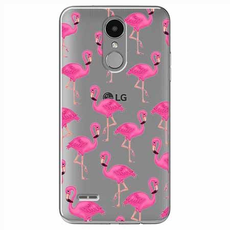 Etui na LG K4 2017 - Różowe flamingi.