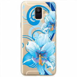 Etui na Samsung Galaxy A6 2018 - Niebieski kwiat północy.