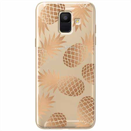 Etui na Samsung Galaxy A6 2018 - Złote ananasy.