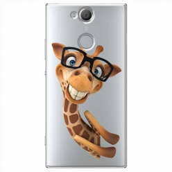Etui na Sony Xperia XA2 - Wesoła żyrafa w okularach.