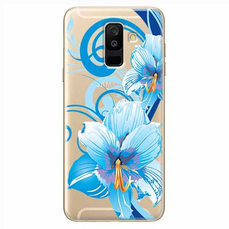 Etui na Samsung Galaxy A6 Plus 2018 - Niebieski kwiat północy.