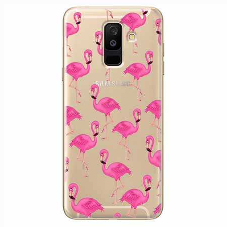 Etui na Samsung Galaxy A6 Plus 2018 - Różowe flamingi.