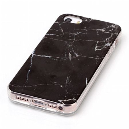 Etui na iPhone 5 / 5s silikonowe TPU marmur - czarny.