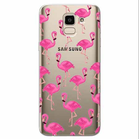 Etui na Samsung Galaxy J6 2018 - Różowe flamingi.