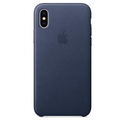 Oryginalne etui Apple na iPhone XS Leather Case - Skórzane Granatowy