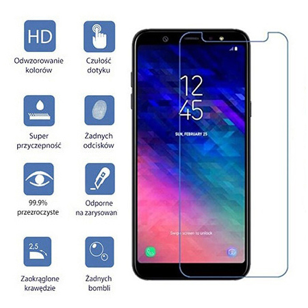 Samsung Galaxy A6 Plus 2018 - hartowane szkło ochronne na ekran 9h.