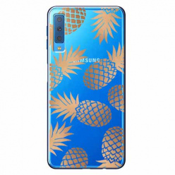 Etui na Samsung Galaxy A7 2018 - Złote ananasy.