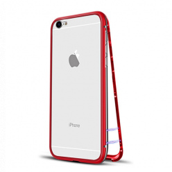 Etui metalowe Magneto na iPhone 7 - Czerwony