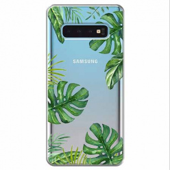 Etui na Samsung Galaxy S10 - Zielone liście palmowca