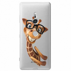 Etui na Sony Xperia XZ3 - Wesoła żyrafa w okularach.