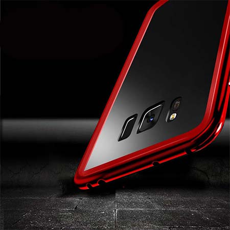 Etui metalowe Magneto Samsung Galaxy S8 Plus - Czerwony
