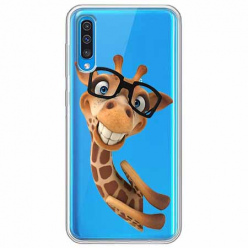 Etui na Samsung Galaxy A70 - Żyrafa w okularach.