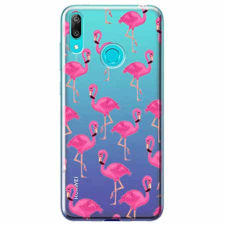 Etui na Huawei P Smart 2019 - Różowe flamingi.