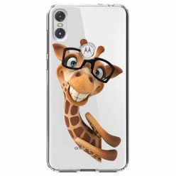 Etui na Motorola One - Żyrafa w okularach.