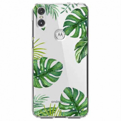 Etui na Motorola One - Zielone liście palmowca