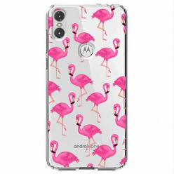 Etui na Motorola One - Różowe flamingi.
