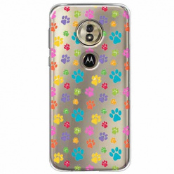 Etui na Motorola G6 Play - Kolorowe psie łapki.