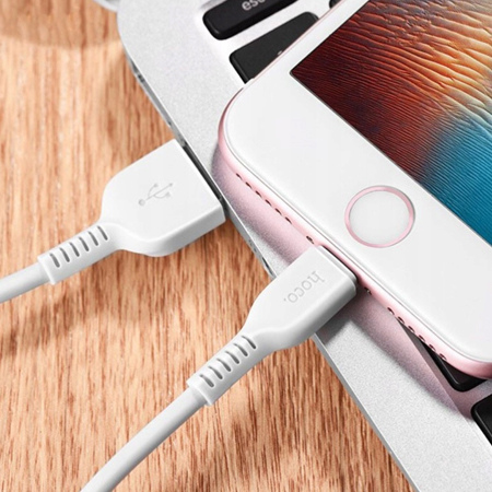Mocny kabel lightning dla iPhone firmy HOCO 1m - Biały