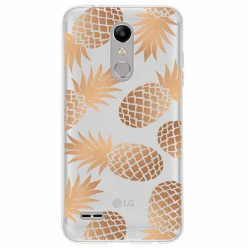 Etui na LG K10 2018 - Złote ananasy.