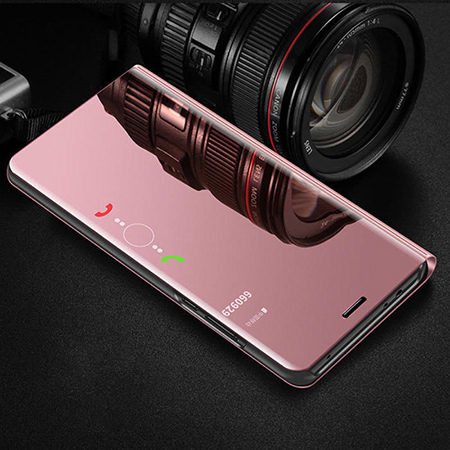 Etui na Samsung Galaxy A70 - Flip Clear View z klapką - Różowy.