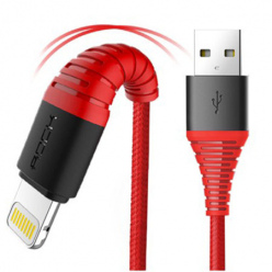 Rock Premium pleciony kabel Lihtning  iPhone, iPad - 2m - Czerwony
