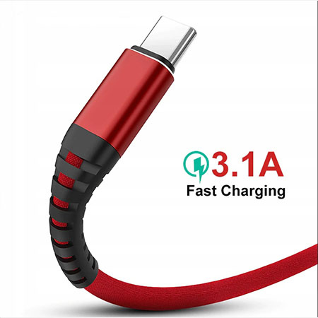 Kabel USB Typ-C szybkie ładowanie Fast Charge 3.1A - Czerwony 2m