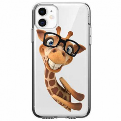 Etui na telefon Apple iPhone 11 - Wesoła żyrafa w okularach.