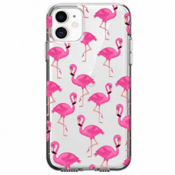Etui na telefon Apple iPhone 11 - Różowe flamingi.
