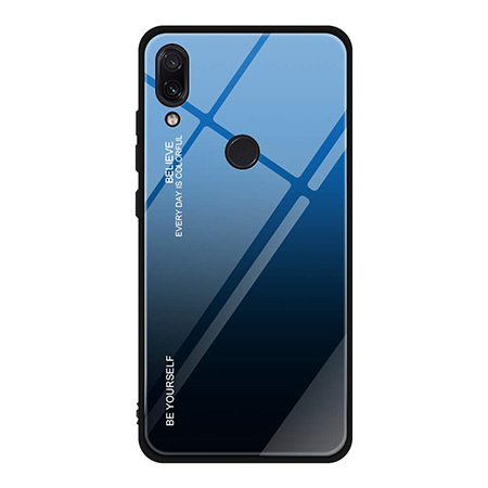 Etui na telefon Huawei P20 Lite - Ombre Glass - Czarno/Niebieski.
